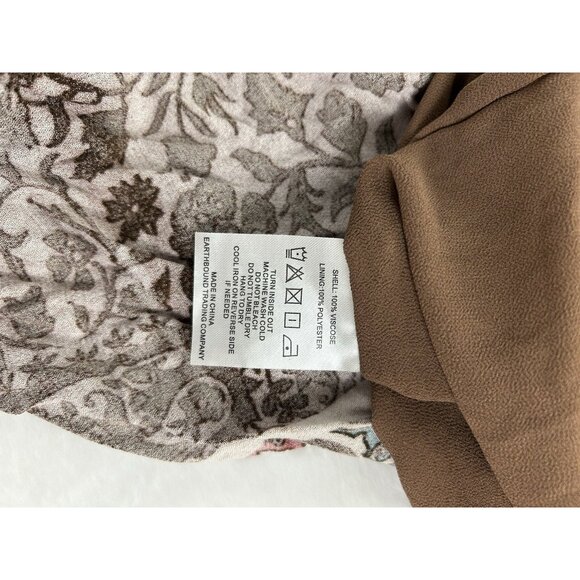 NWT Earthbound Trading Asymmetrical Brown Drawstring Skirt Boho Hippie Small - Picture 4 of 9